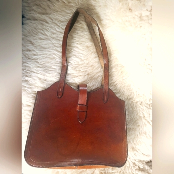 Preloved Vintage Genuine Italian Leather Tote - Picture 3 of 8